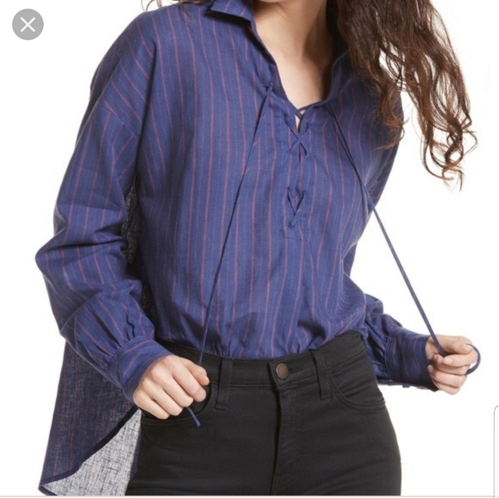 Free People Under the Boardwalk Linen Blouse